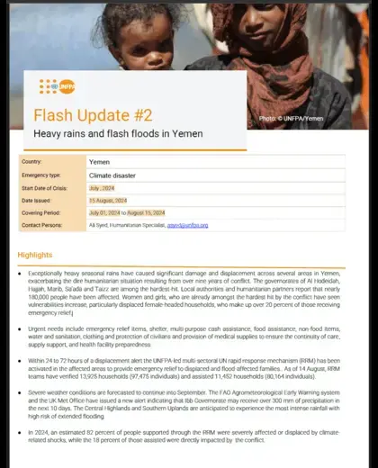 Heavy rains and flash floods in Yemen  - Flash Update #2